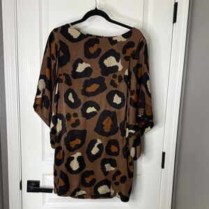 Ark & Co Brown and Black Leopard Mini Dress